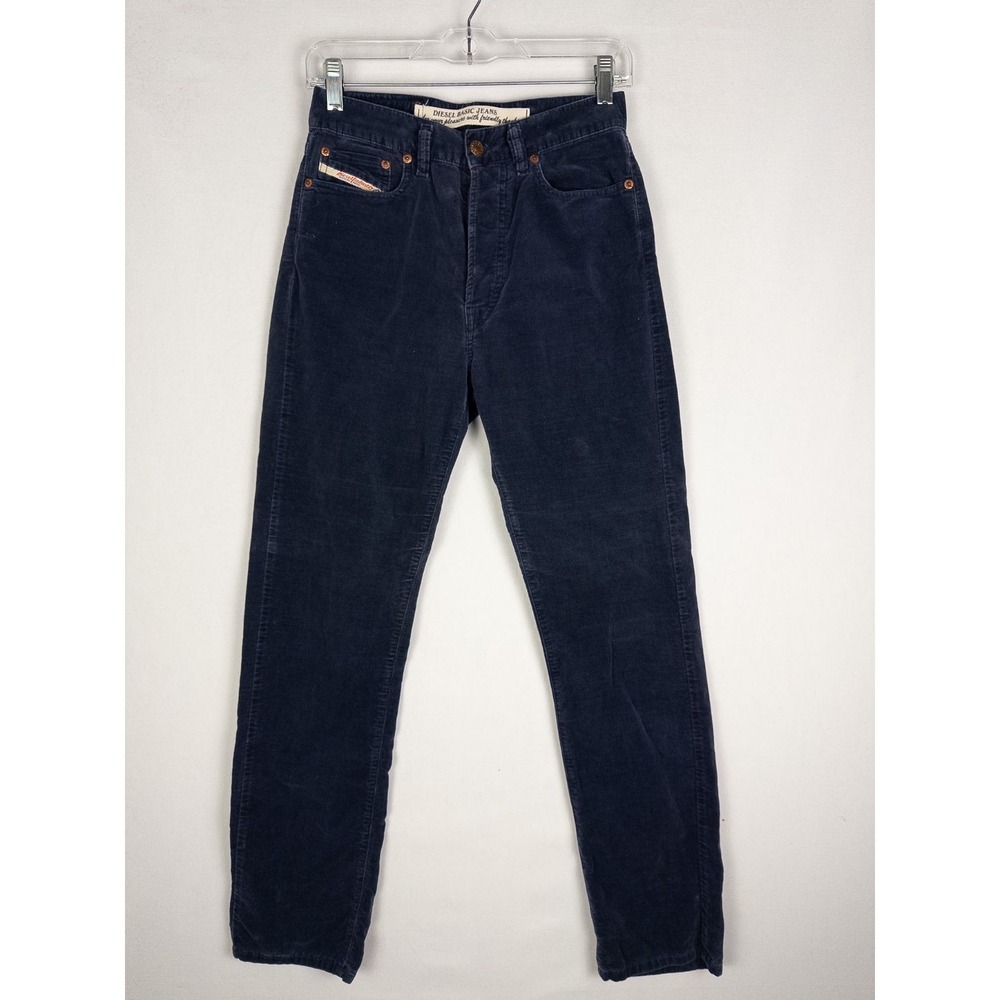 Diesel Industry Jeans Womens 27 Blue Velvet Tapered‎ Casual Italy Logo 5-Pocket